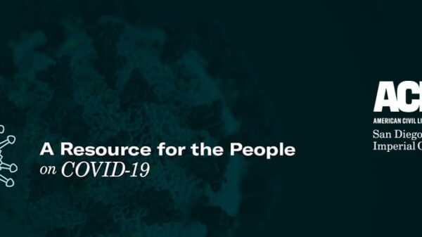 An illustrated version of a COVID-19 virus with text that reads: "A Resource for the People on COVID-19"