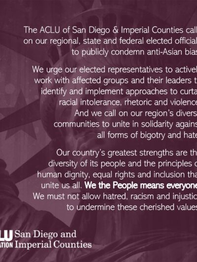 ALU SDIC statement anti Asian bias