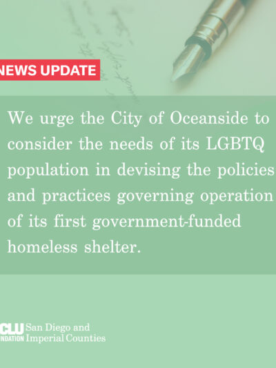 Letter to City of Oceanside