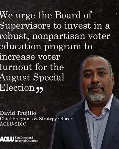 David testimony special election
