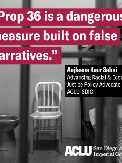 Quote graphic "Prop 36 is a dangerous measure built on false narratives."