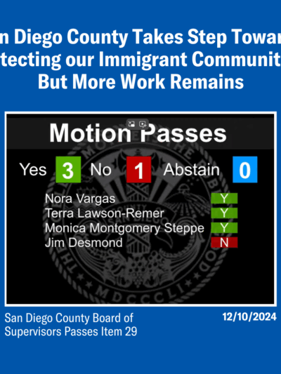 Graphic with blue background. Screenshot shows 3-1 vote passing resolution.