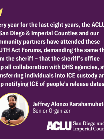 Purple background with white quote