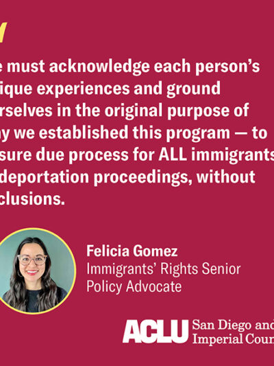 ACLU-SDIC Testimony Quote