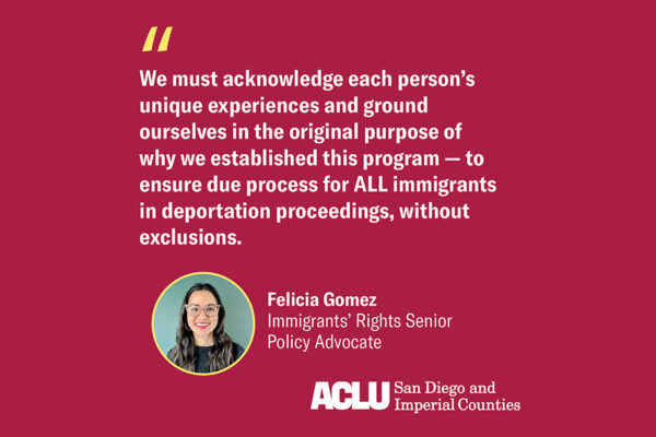 ACLU-SDIC Testimony Quote