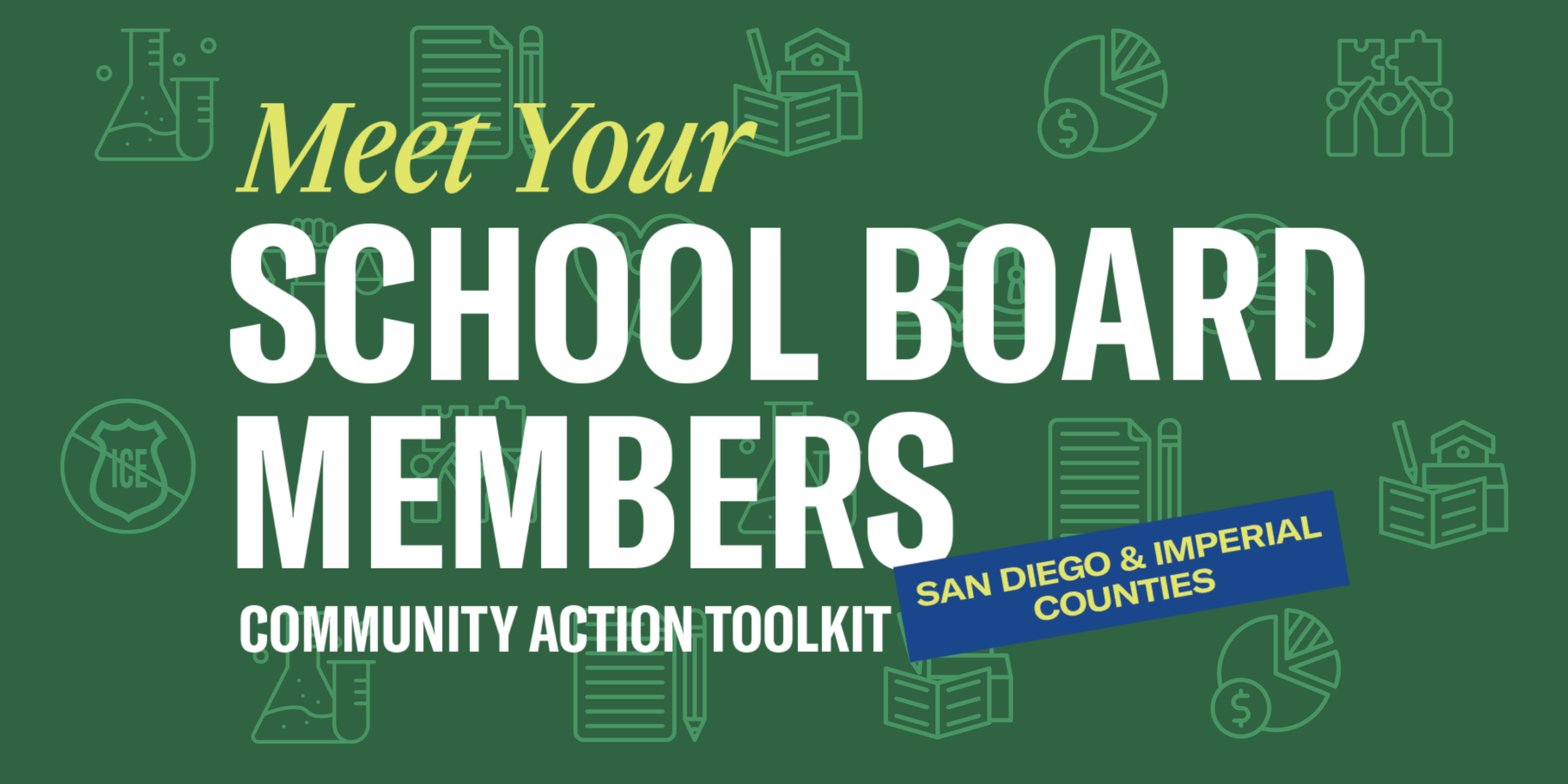 Meet Your School Board Members community action toolkit banner