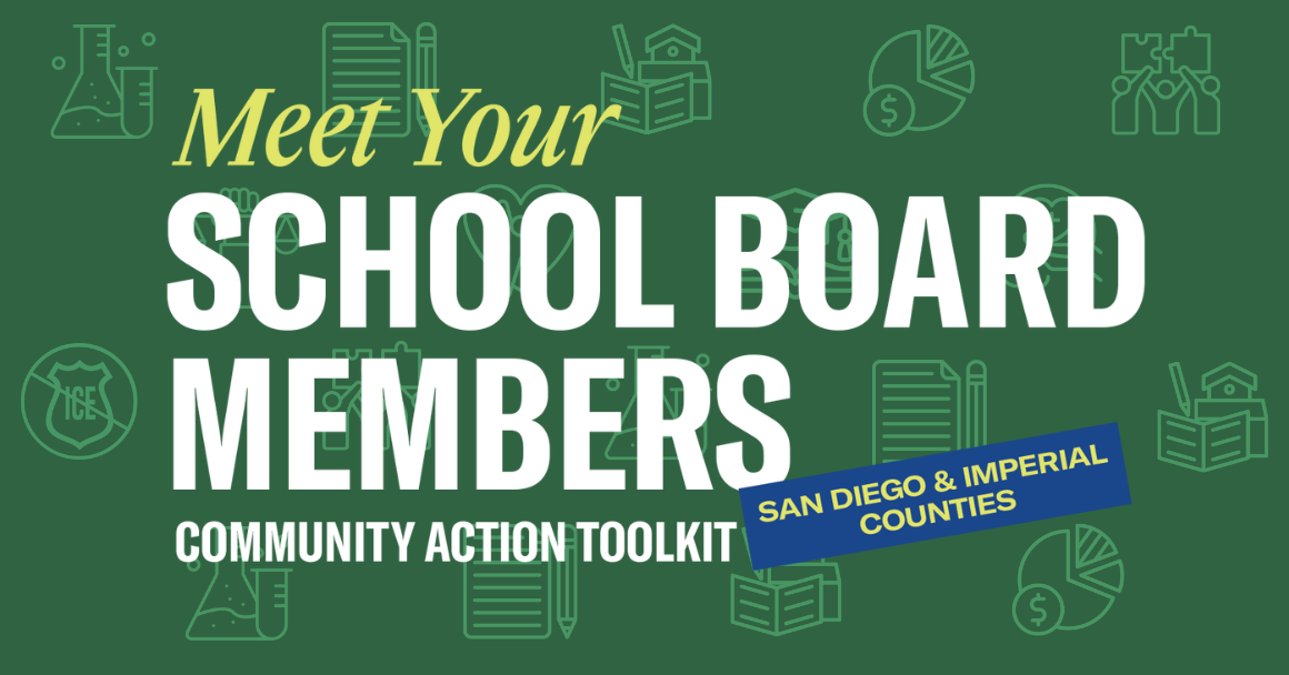 Meet Your School Board Members community action toolkit banner