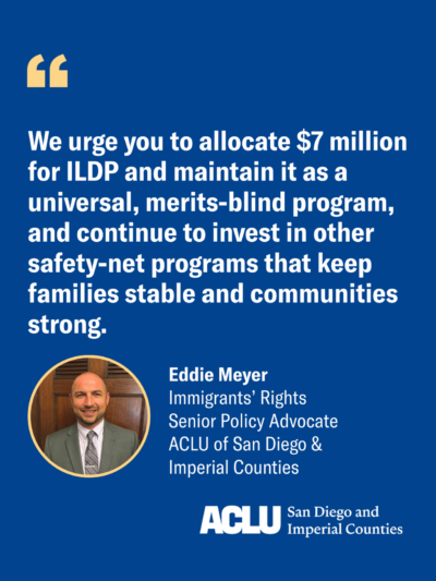 Blue background with white text quote