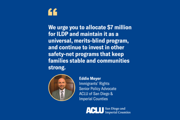 Blue background with white text quote