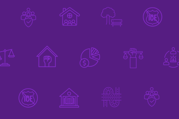 Purple background with light purple icons