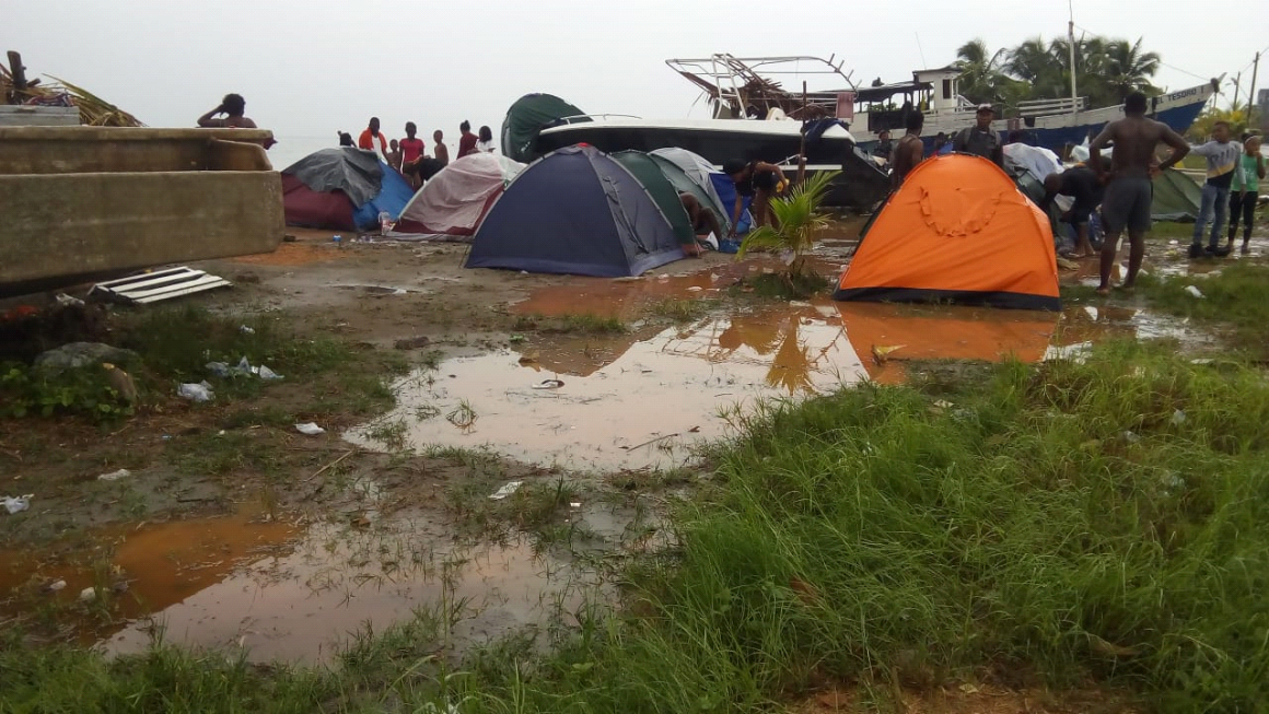 Campsite while waiting to cross river into Darien Jungle