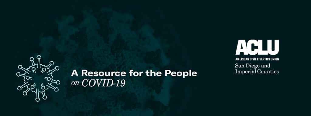 An illustrated version of a COVID-19 virus with text that reads: "A Resource for the People on COVID-19"