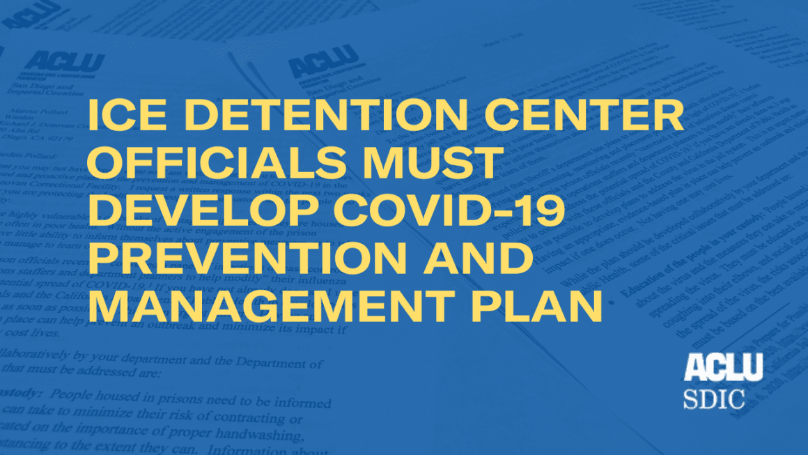 ICE Detention Center Officials Must Develop COVID-19 Prevention and Management Plan