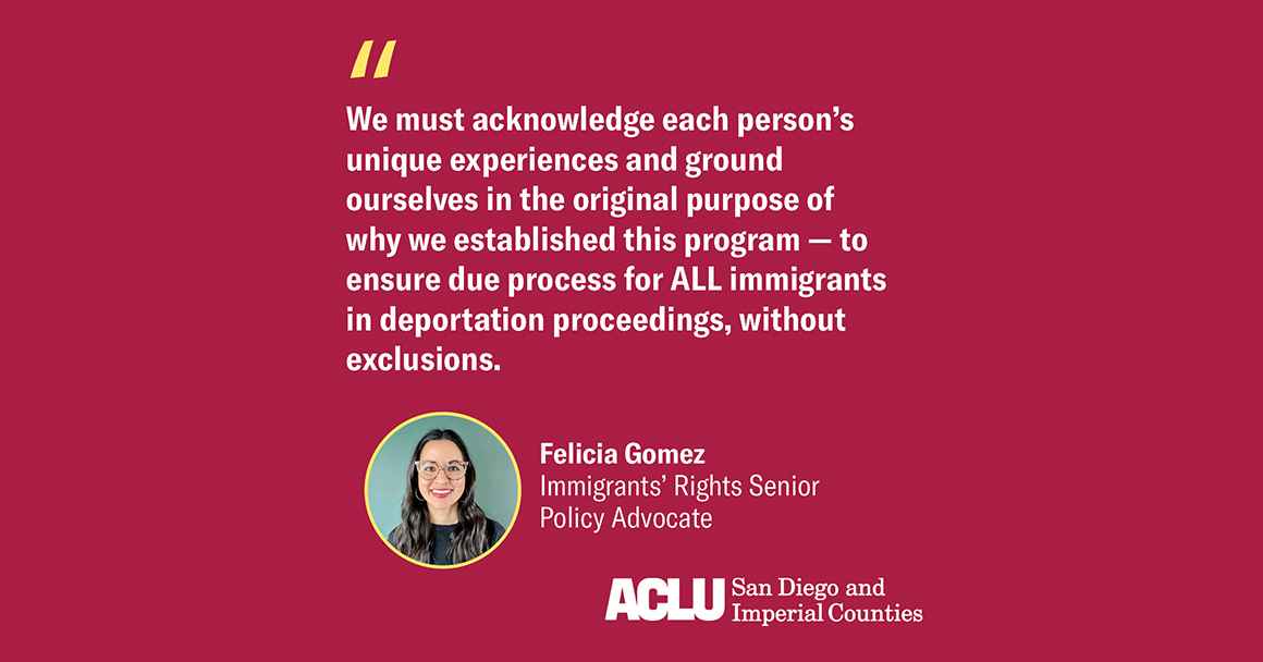 ACLU-SDIC Testimony Quote