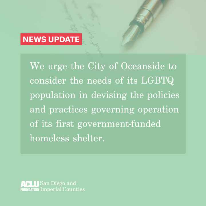 Letter to City of Oceanside
