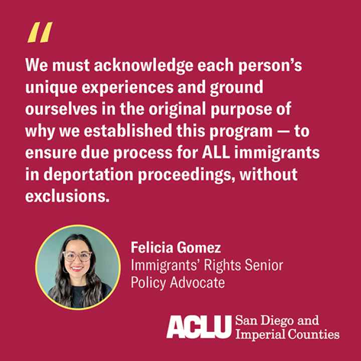 ACLU-SDIC Testimony Quote
