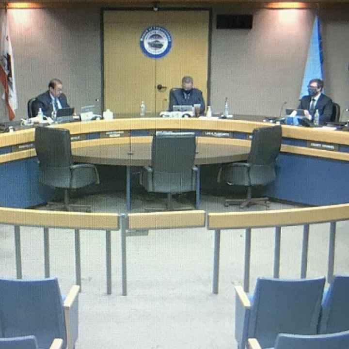Imperial County Board of Supervisors (via BeyondBorderNews.com) Screenshoot of The Imperial County Board of Supervisors with masks on conducting a virtual meeting